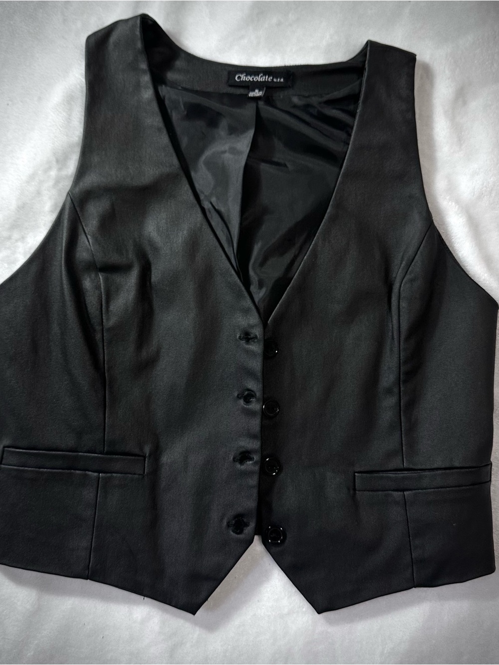 Black tailored vest by Chocolate USA